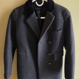 MARC BY MARC JACOBS - GREY WOOL TRENCH COAT WOMENS SIZE 0 USED WORN